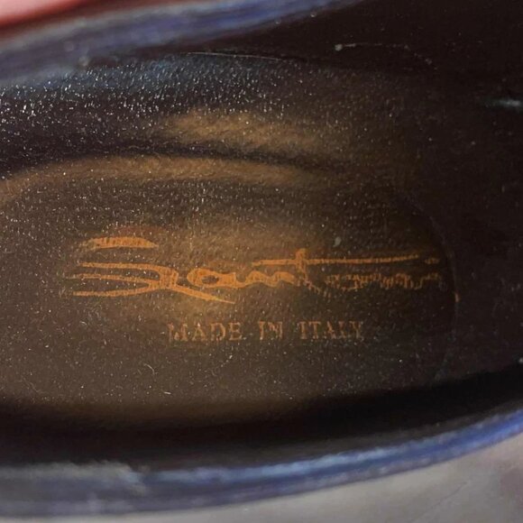 Santoni Split Toe Derby Dress Shoes Men’s 12 D Black Leather Made in Italy 39741 main image 6